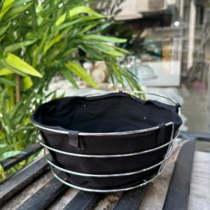 Метална Округла Корпа 22см, Црна-Сребрена