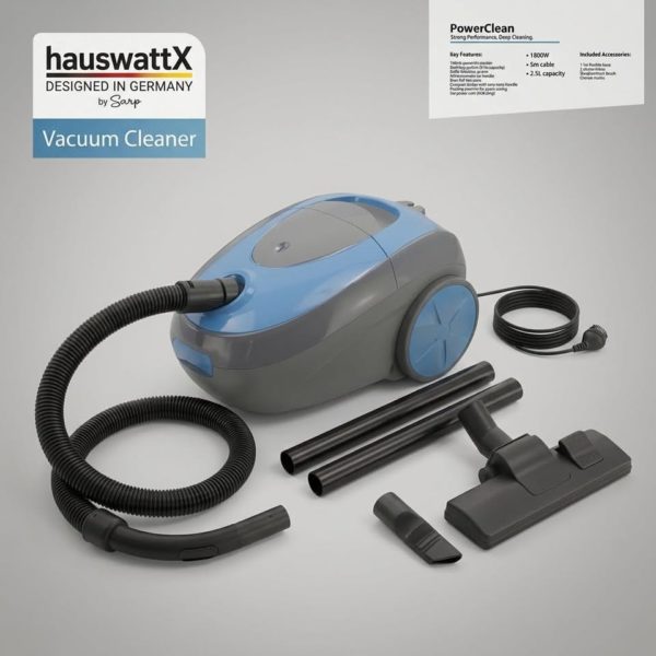 HauswattX PowerClean - Супериорна моќност од 1800W за беспрекорно чист дом
