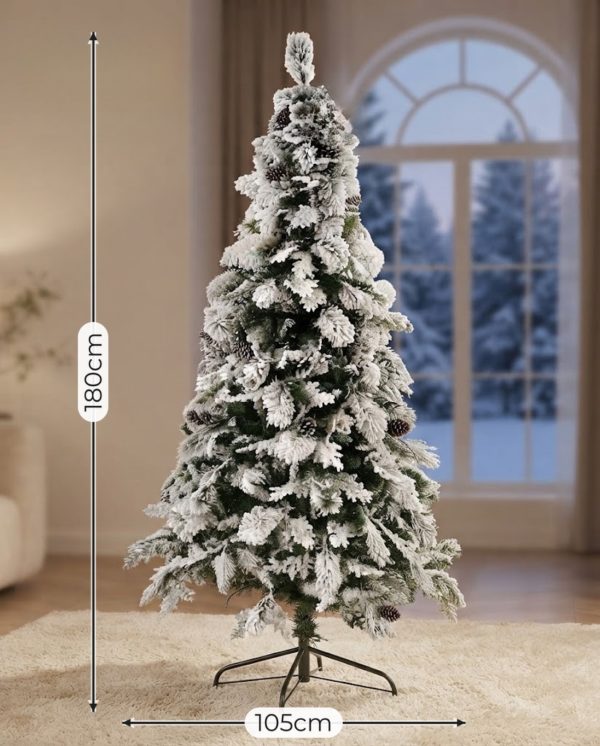 Snow Pine Новогодишна Снежна Елка со шишарки, 180cm