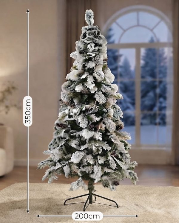 Snow Pine Новогодишна Снежна Елка со шишарки, 350cm