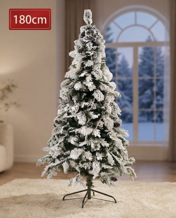 Snow Pine Новогодишна Снежна Елка со шишарки, 180cm