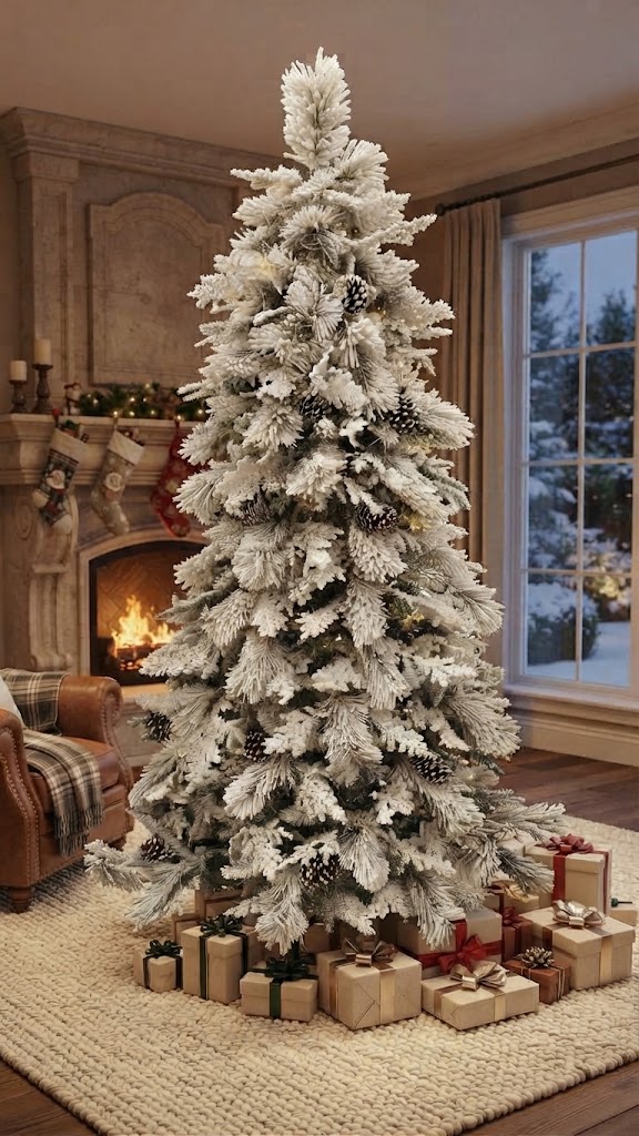 Snow Pine Новогодишна Снежна Елка со шишарки, 240cm