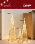 Ливинг Инн LED Новогодишни Светлечки Конуси, Сет 3 парчиња – 40/60/80 cm (NG-2301)